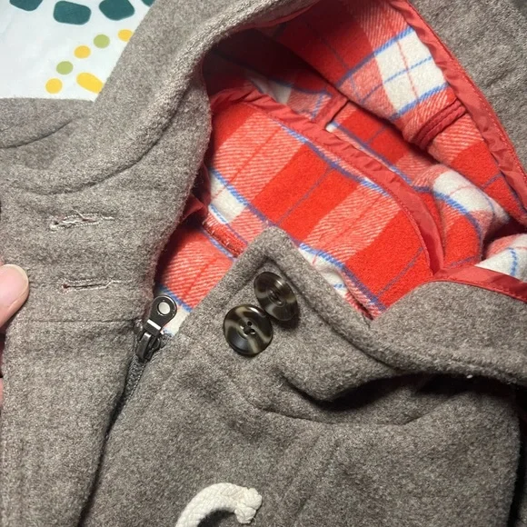 Old Navy Women's Brown Wool Blend Hooded Toggle Duffle Coat XL - Picture 3 of 5